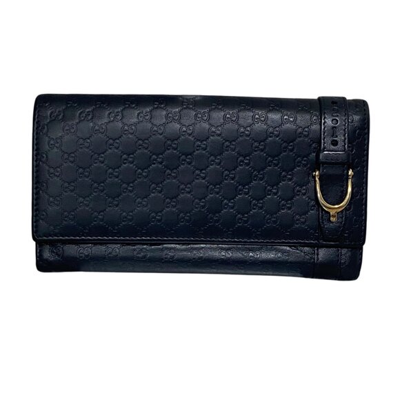 Gucci Microguccissima Leather Flap Wallet with Chain and Horsebit Hardware - Picture 1 of 9